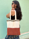 Half saree organic cotton tote bag