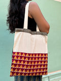 Half saree organic cotton tote bag