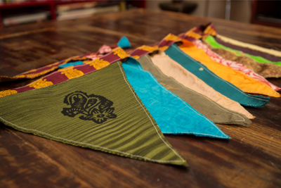 Upcycled saree bunting (flags)
